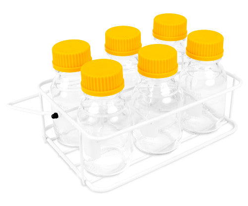 Wire Bottle Rack Carrier | 6-Bottle Lab Transport Bottle Rack Carrier Heathrow Scientific