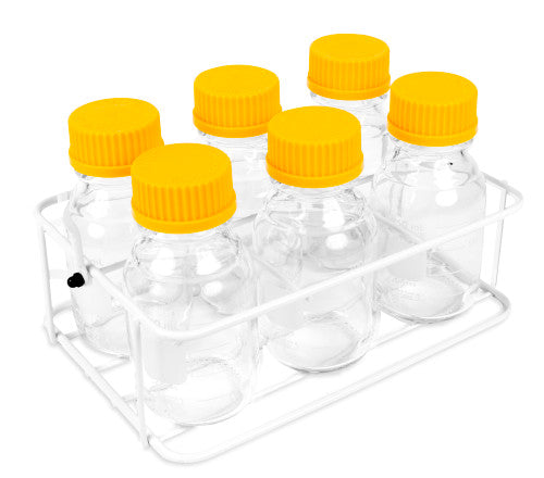 Wire Bottle Rack Carrier | 6-Bottle Lab Transport Bottle Rack Carrier Heathrow Scientific
