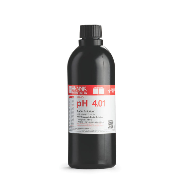 Hanna pH 4.01 Calibration Buffer Solution – HI7004L, HI5004 & HI6004 HI70004P – Standard – 20 mL Sachets (25 pcs.) Calibration Buffers Hanna Instruments