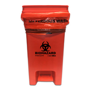 MTC Bio BowTie™ Drawstring Biohazard Bags & Hands-Free Bins A8000B | Biohazard Bin | Hands-free foot pedal | PP | 8 Gal (30L) | 10 × 14 × 19in. (25 × 35 × 48cm W × L × H) | Attached lid | Compatible with: A8001R Bags | 1 ea Biohazard Waste Disposal MTC Bio