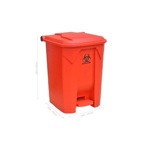 MTC Bio BowTie™ Biohazard Family A8006B | Biohazard Bin | Hands-free foot pedal | PP | 13 Gal (50L) | 16 × 16 × 24in. (40 × 40 × 60cm W × L × H) | Attached lid | Compatible with: A8001R Bags | 1 ea Biohazard Waste Disposal MTC Bio