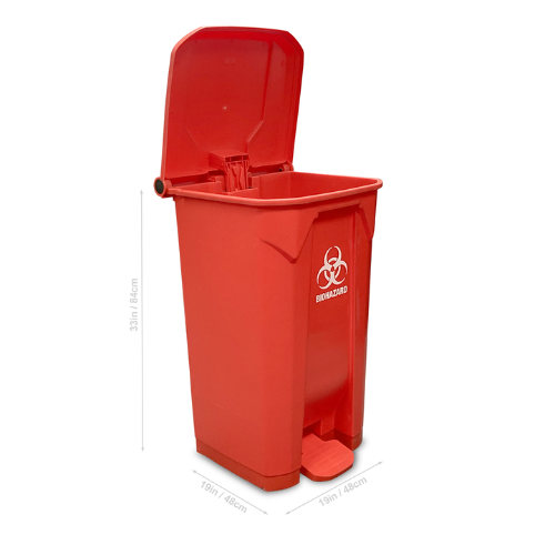 MTC Bio BowTie™ Biohazard Family A8002B | Biohazard Bin | Hands-free foot pedal | PP | 26 Gal (100L) | 19 × 19 × 33in. (48 × 48 × 84cm W × L × H) | Attached lid | Compatible with: A8003R Bags | 1 ea Biohazard Waste Disposal MTC Bio