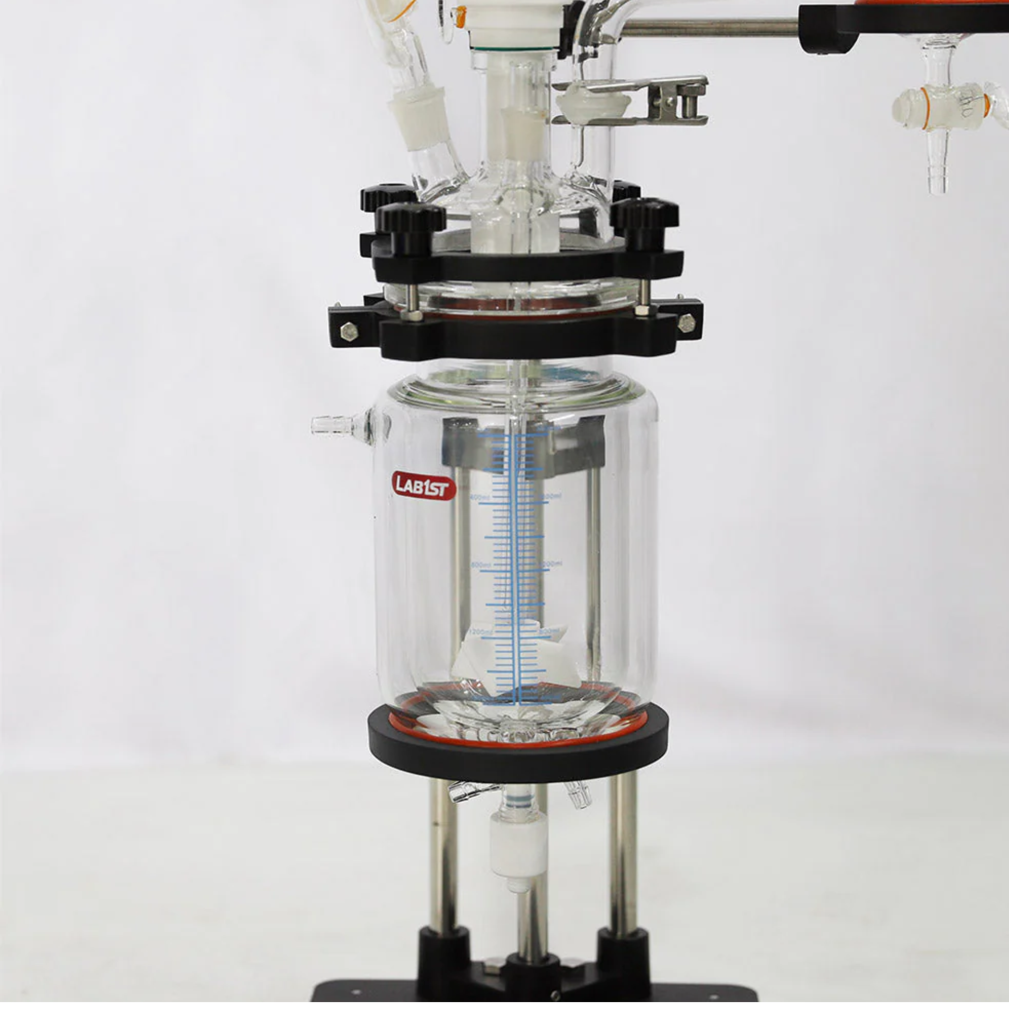 Lab1st 1L Chemical Lab Jacketed Glass Reactor Vessel with Digital Display for Laboratory Reaction - Blue Tiger Scientific