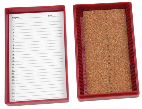 25-Place Premium Microscope Slide Box – Durable, Hinged Storage for Standard Slides Red Microscope Slide Storage Heathrow Scientific