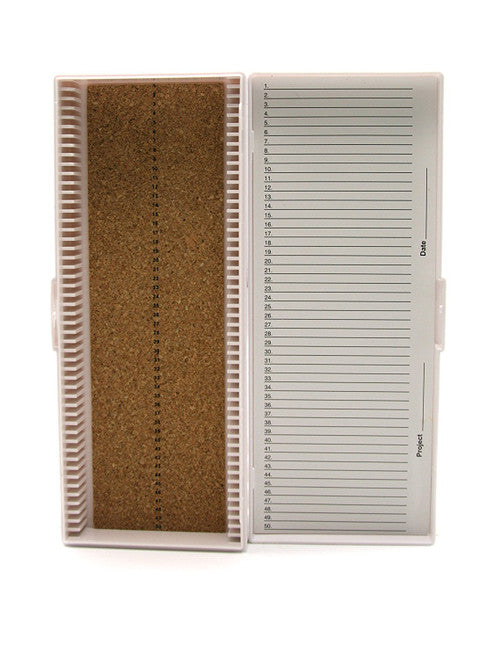 Heathrow Scientific 50-Place Premium Slide Boxes White Heathrow Scientific