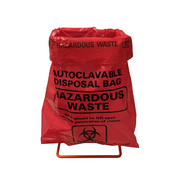 Autoclave & Biohazard Bags A9004-SK | Benchtop Disposal Set | Includes 1 metal stand (A9004-WR) & 400 red 8.5 x 11" bags (A9004R) | N A | 1 set Autoclave Bags MTC Bio