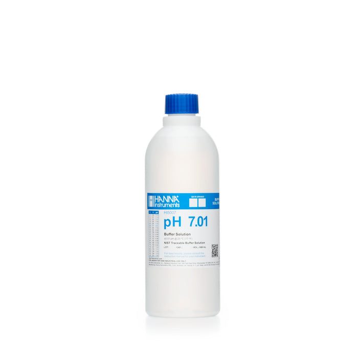 Hanna pH 7.01 Calibration Buffer Solution – HI7007L, HI5007 & HI6007 HI5007 – Technical – 500 mL Bottle, COA Calibration Buffers Hanna Instruments