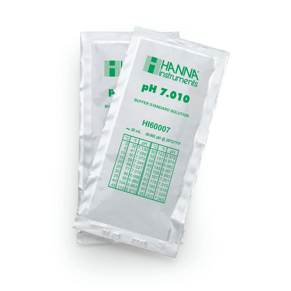 Hanna pH 7.01 Calibration Buffer Solution – HI7007L, HI5007 & HI6007 HI60007-02 – Millesimal – 20 mL Sachets (25 pcs.), COA Calibration Buffers Hanna Instruments