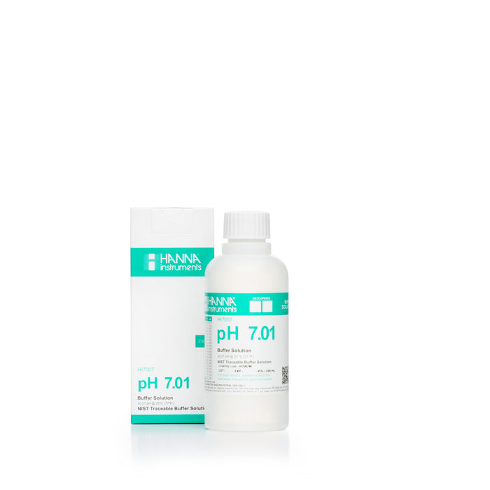 Hanna pH 7.01 Calibration Buffer Solution – HI7007L, HI5007 & HI6007 HI7007M – Standard – 230 mL Bottle Calibration Buffers Hanna Instruments