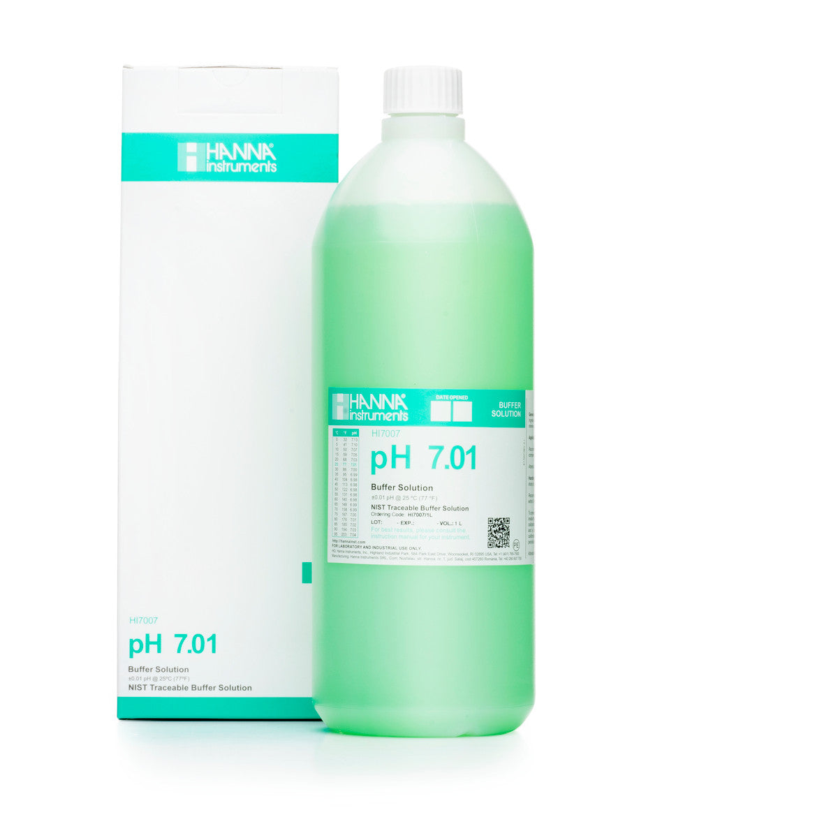 Hanna pH 7.01 Calibration Buffer Solution – HI7007L, HI5007 & HI6007 HI7007 1L – Standard – 1 L Bottle (color coded) Calibration Buffers Hanna Instruments