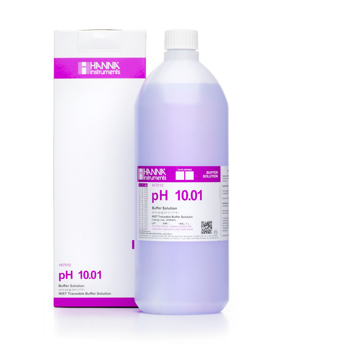 Hanna pH 10.01 Calibration Buffer Solution – HI7010L, HI5010 & HI6010 HI7010 1L – Standard – 1 L Bottle (color coded) Calibration Buffers Hanna Instruments