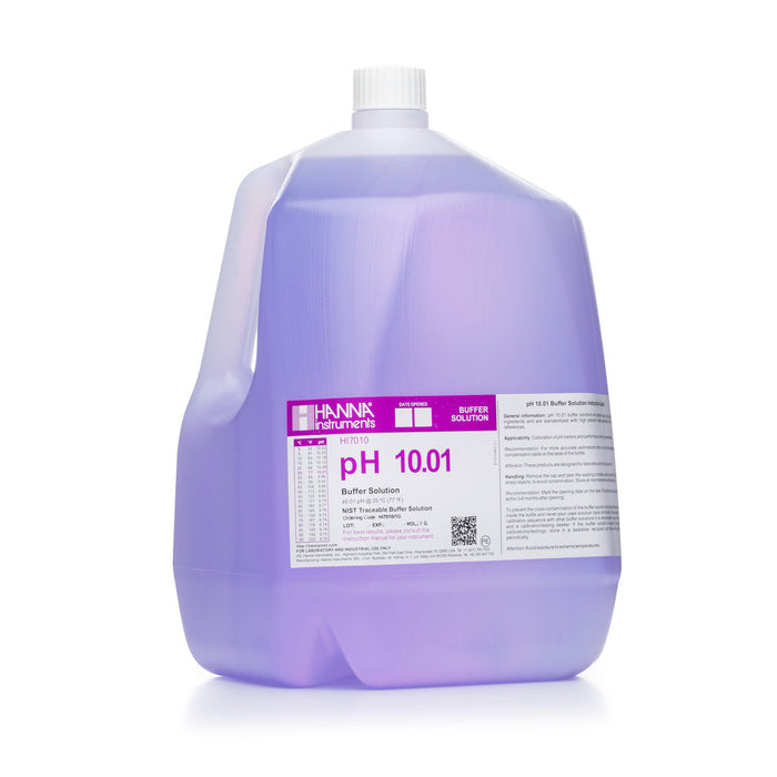 Hanna pH 10.01 Calibration Buffer Solution – HI7010L, HI5010 & HI6010 HI7010 1G – Standard – 1 gal Bottle (color coded) Calibration Buffers Hanna Instruments