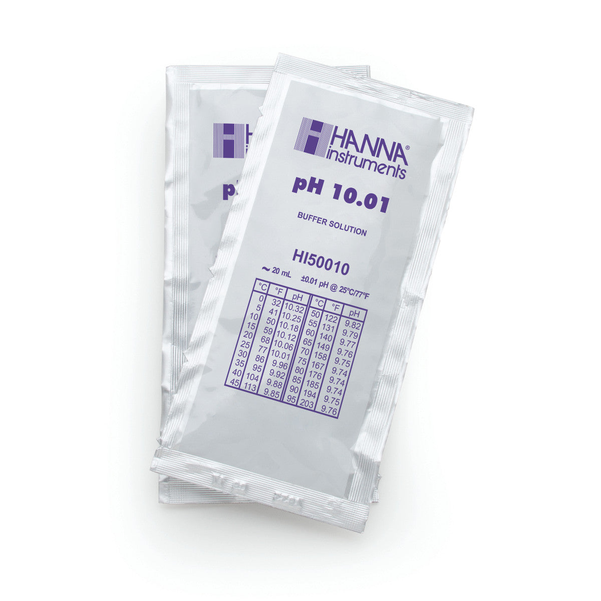 Hanna pH 10.01 Calibration Buffer Solution – HI7010L, HI5010 & HI6010 HI50010-02 – Technical – 20 mL Sachets (25 pcs.), COA Calibration Buffers Hanna Instruments