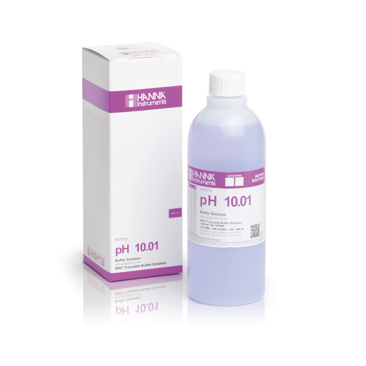 Hanna pH 10.01 Calibration Buffer Solution – HI7010L, HI5010 & HI6010 HI7010C – Standard – 500 mL Bottle (color coded) Calibration Buffers Hanna Instruments