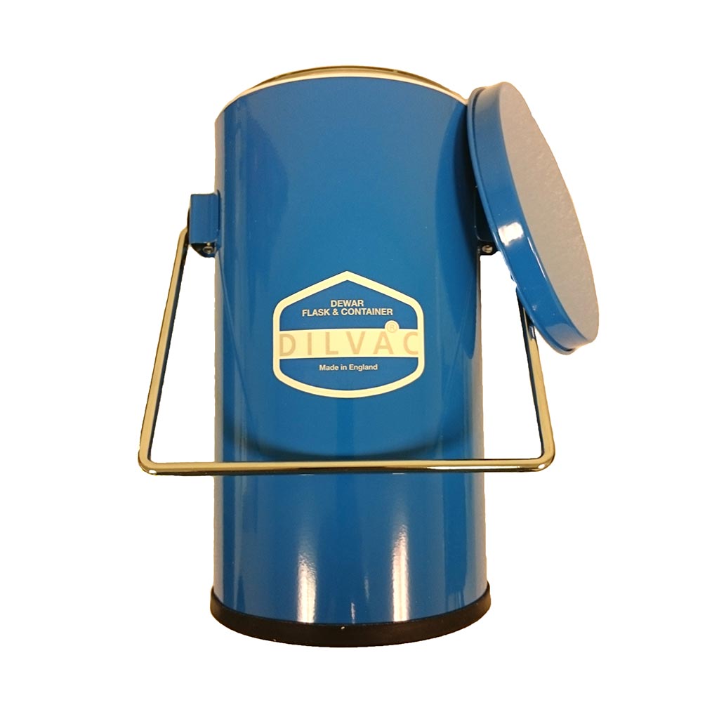 Scilogex DILVAC Blue Metal Cased Dewar Flasks, lids, no lid-clamps Scilogex