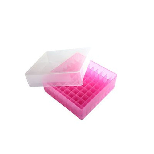 81-WELL MICROTUBE STORAGE BOX Pink Heathrow Scientific