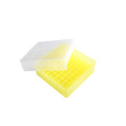 81-WELL MICROTUBE STORAGE BOX Yellow Heathrow Scientific