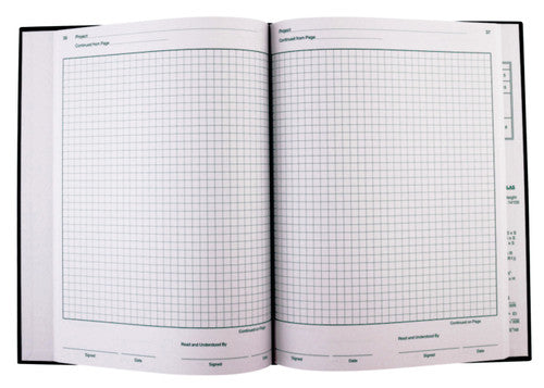 Heathrow Scientific Black Laboratory Notebooks Grid Heathrow Scientific
