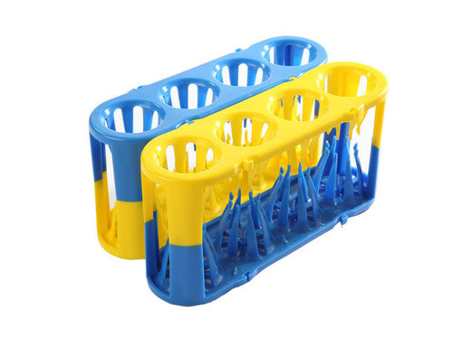 Adapt-a-Rack® – Flexible Multi-Tube Rack for 12–30 mm Tubes Blue Yellow Multi-tube rack Heathrow Scientific