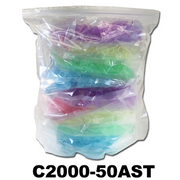 SureSeal S™ Sterile Microcentrifuge Tubes C2000-50AST | 1.5mL | Assorted Colors | Sterile | 10 Single-Color Bags of 50 | 500 pk Microcentrifuge Tubes MTC Bio