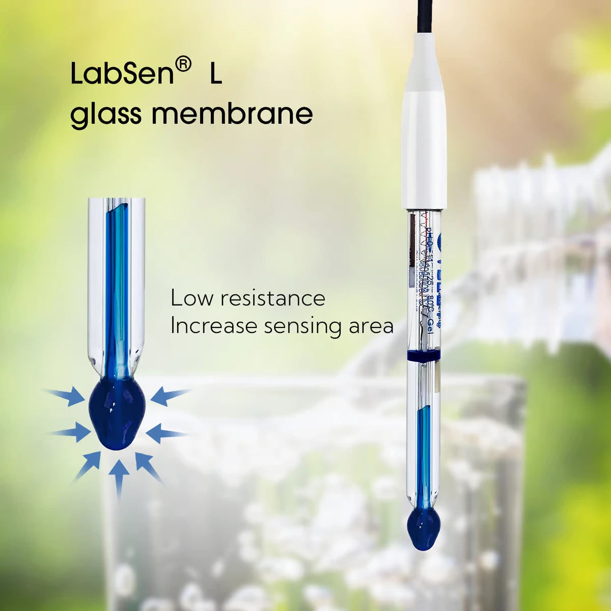 PH60-PW Pure Water pH Tester – LabSen 805 Electrode for Distilled, RO, & Deionized Water Analysis