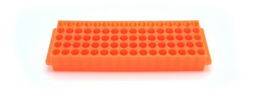 80-Well Microtube Rack – Durable, Compact & Autoclavable Orange Multi-tube rack Heathrow Scientific