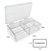 MTC Bio Western Blot Boxes – Clear & Opaque Black, Hinged Lid B1203 | MultiBox™ | 4 Compartments, 32 x 53 x 28mm each | For Various Gels | 6 pk Western Blot Boxes MTC Bio