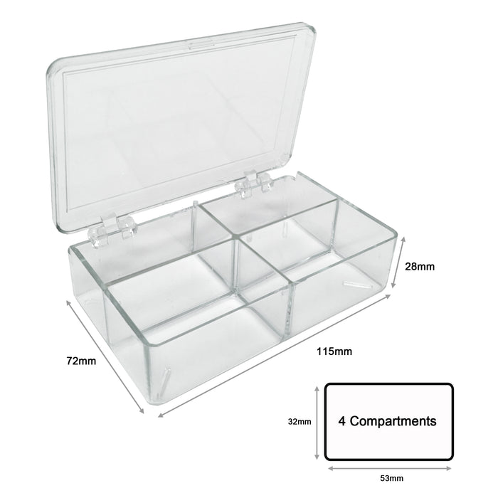 MTC Bio Western Blot Boxes – Clear & Opaque Black, Hinged Lid B1203 | MultiBox™ | 4 Compartments, 32 x 53 x 28mm each | For Various Gels | 6 pk Western Blot Boxes MTC Bio