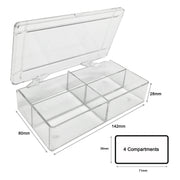 MTC Bio Western Blot Boxes – Clear & Opaque Black, Hinged Lid B1204 | MultiBox™ | 4 Compartments, 38 x 71 x 28mm each | For Half-Mini Protein Gels | 6 pk Western Blot Boxes MTC Bio