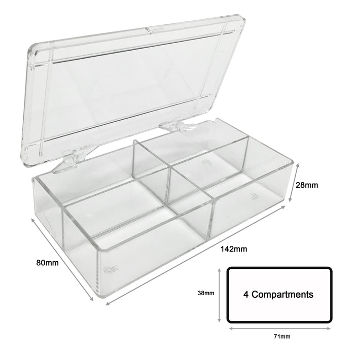 MTC Bio Western Blot Boxes – Clear & Opaque Black, Hinged Lid B1204 | MultiBox™ | 4 Compartments, 38 x 71 x 28mm each | For Half-Mini Protein Gels | 6 pk Western Blot Boxes MTC Bio