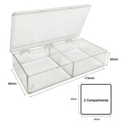 MTC Bio Western Blot Boxes – Clear & Opaque Black, Hinged Lid B1212 | MultiBox™ | 2 Compartments, 85 x 85 x 30mm each | For Novex & Bio-Rad Mini Gels | 6 pk Western Blot Boxes MTC Bio
