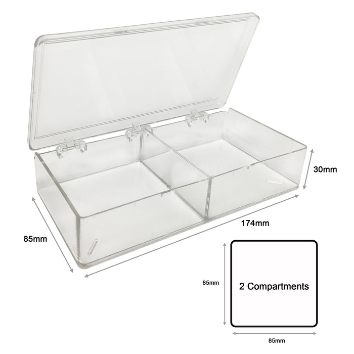 MTC Bio Western Blot Boxes – Clear & Opaque Black, Hinged Lid B1212 | MultiBox™ | 2 Compartments, 85 x 85 x 30mm each | For Novex & Bio-Rad Mini Gels | 6 pk Western Blot Boxes MTC Bio