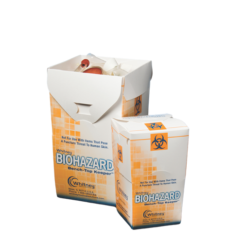 Biohazard Benchtop Keepers | Lab Waste Containers Biohazard Collection Containers Heathrow Scientific