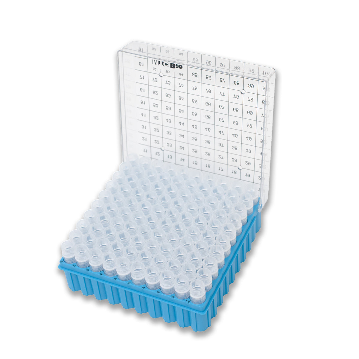 MTC Bio Freezer Boxes – FlipTop™ Cardboard, Polycarbonate & PCR R2200 | Polycarbonate Cryo Box | 100-Place (10×10) | Hinged Lid | 5 pk Freezer Boxes MTC Bio