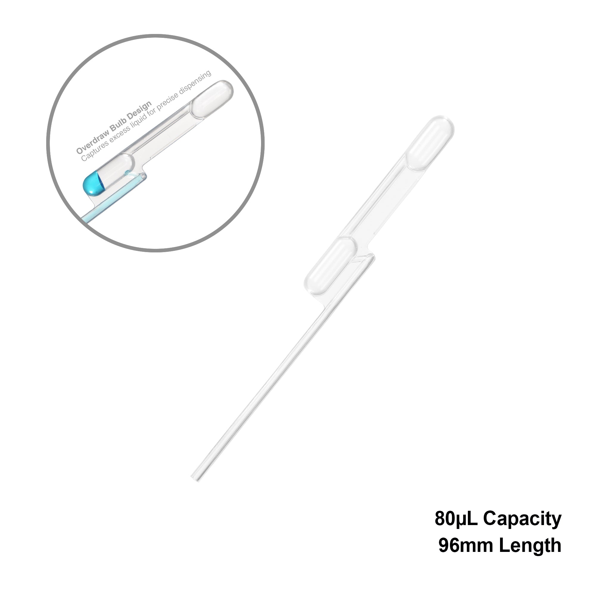 MTC Bio E9500-80 exact volume transfer pipette, 80 µL