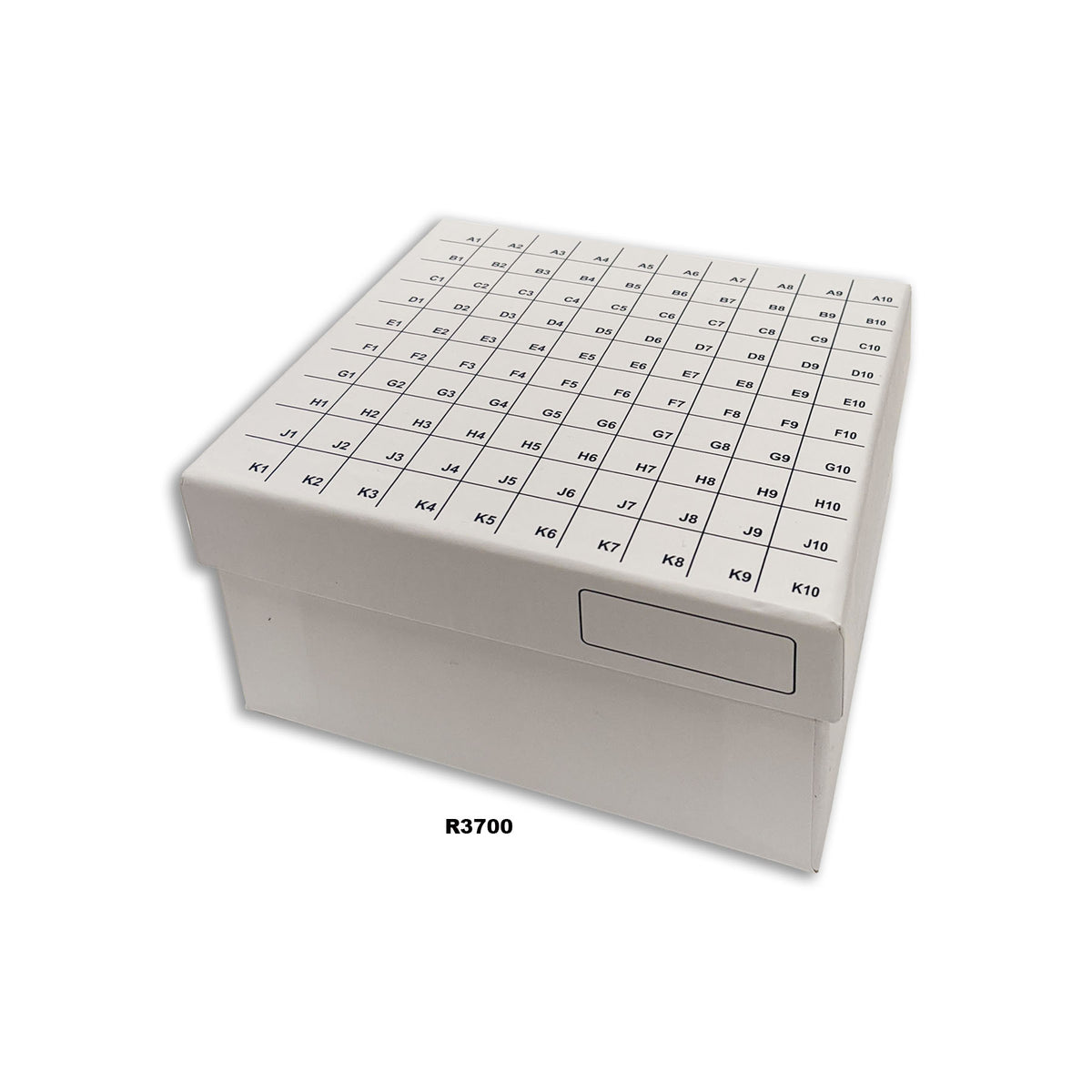 MTC Bio Freezer Boxes – FlipTop™ Cardboard, Polycarbonate & PCR R3700 | FlipTop™ Cardboard | 3 in. | 100-Place (10×10) | White | 50 cs Freezer Boxes MTC Bio