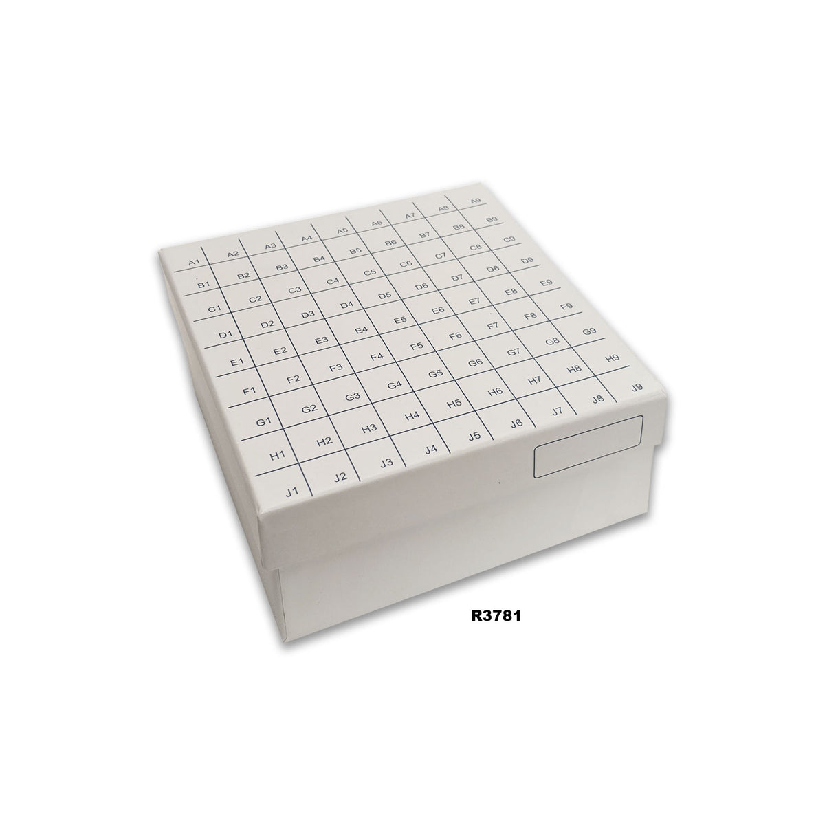 MTC Bio Freezer Boxes – FlipTop™ Cardboard, Polycarbonate & PCR R3781 | FlipTop™ Cardboard | 3 in. | 81-Place (9×9) | White | 50 cs Freezer Boxes MTC Bio