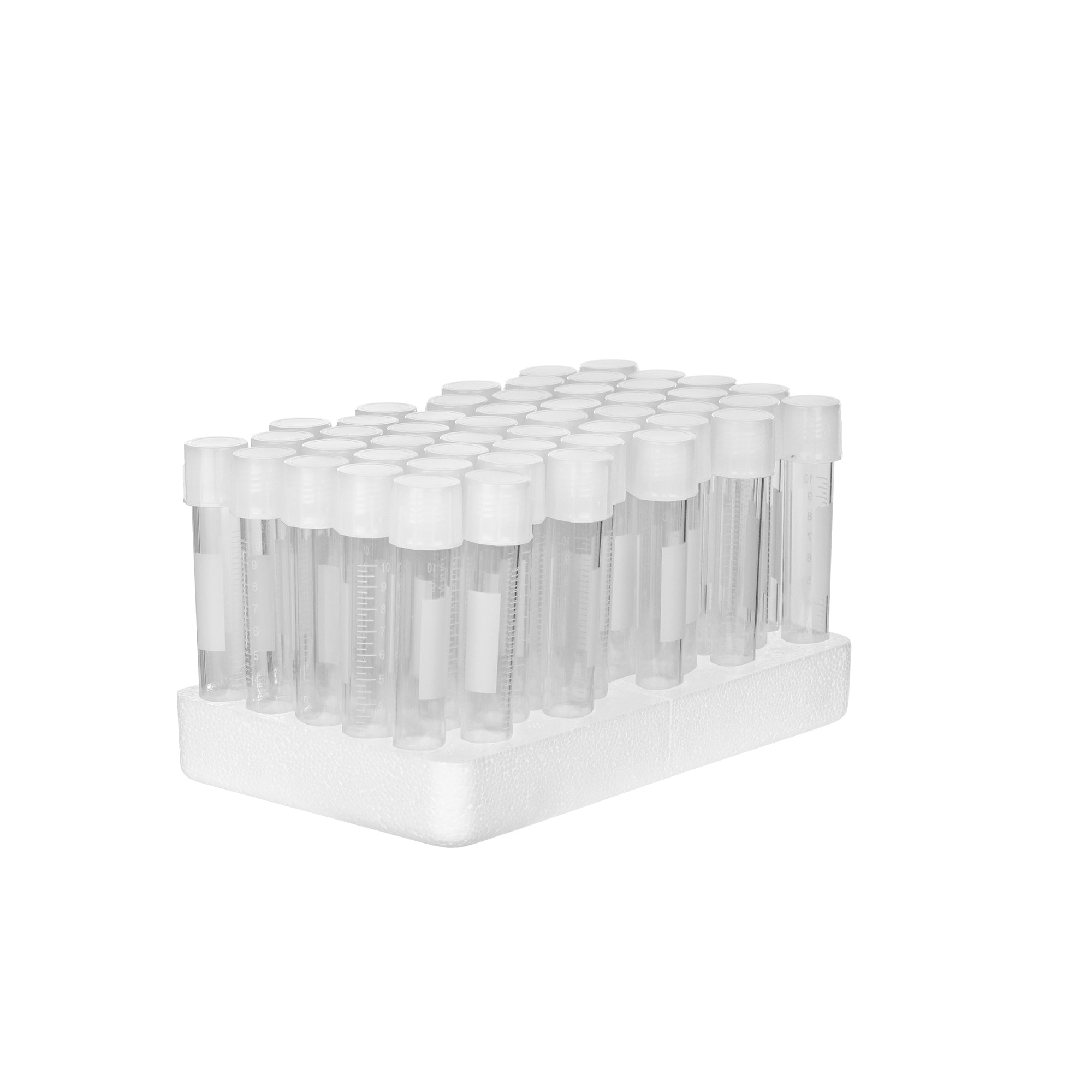 DuoClick culture tubes in foam rack packaging