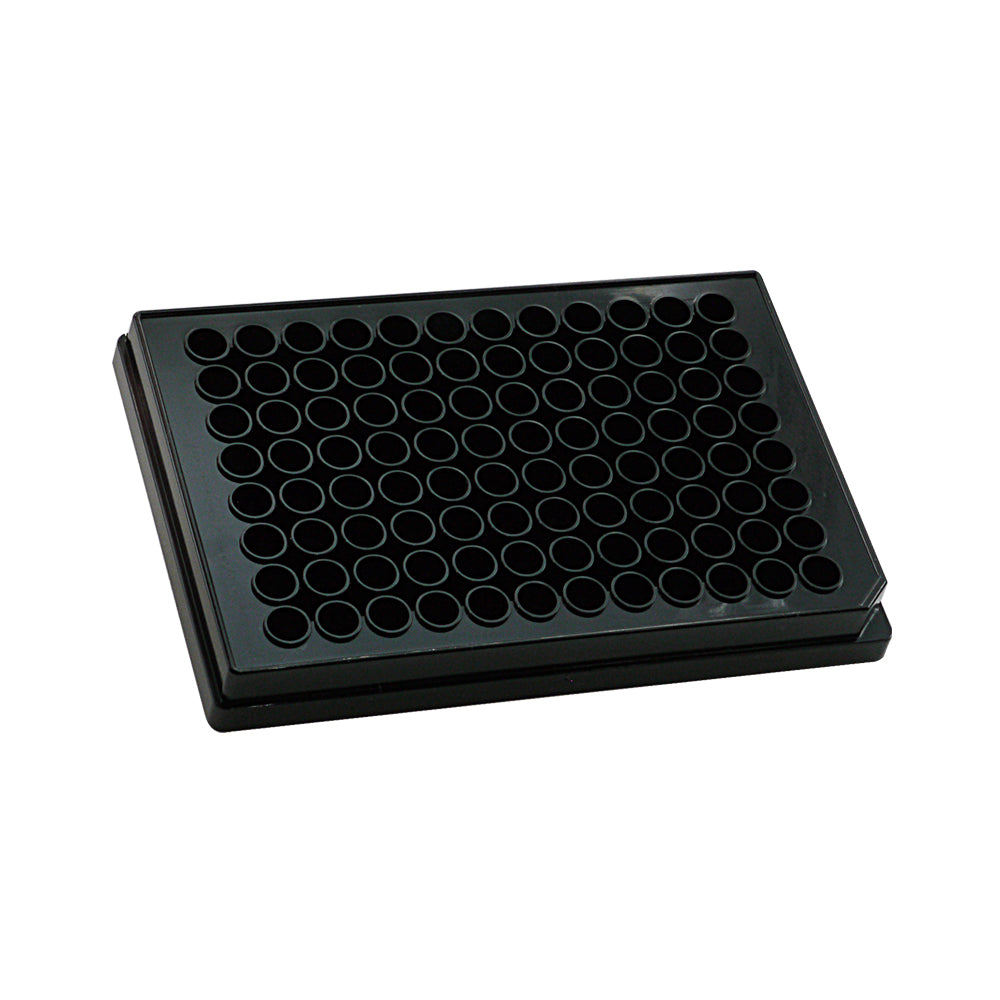 MTC Bio ILP DP35F-96-BLK black 96 round well flat-bottom assay plate
