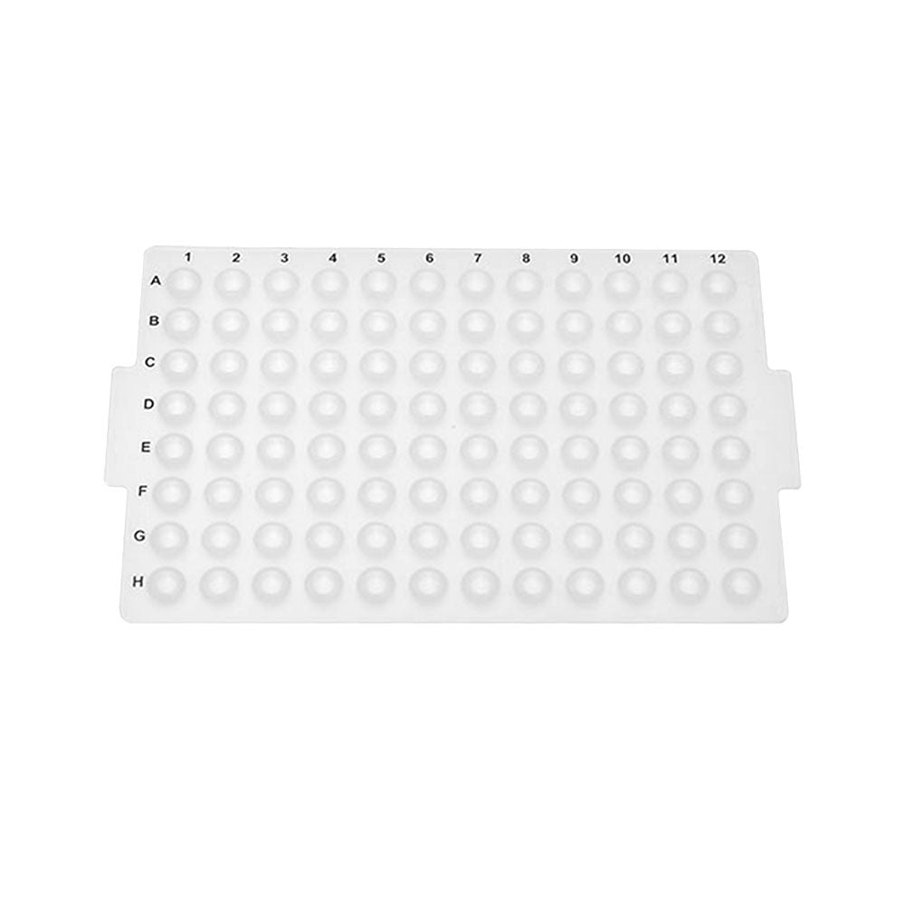 MTC Bio Silicone Sealing Mats – 24, 48, 96 & 384-Well, Pre-Slit & PTFE-Coated, OptiWell™ & ILP 96 Round Well · Ø6.5 mm ILP · Ø6.5 mm · Line (–) Perforation · Printed · 50 cs Sealing Mats MTC Bio