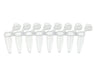 MTC Bio PureAmp™ PCR Tubes & 8-Strips – 0.2 mL, Flat & Domed Caps, 7 Colors PC0208-TF-ATT | ILP 8-Strip, 0.2 mL | Attached Frosted Flat Caps, Angled | Natural | Case of 600 strips (5 × 120) PCR Tubes MTC Bio