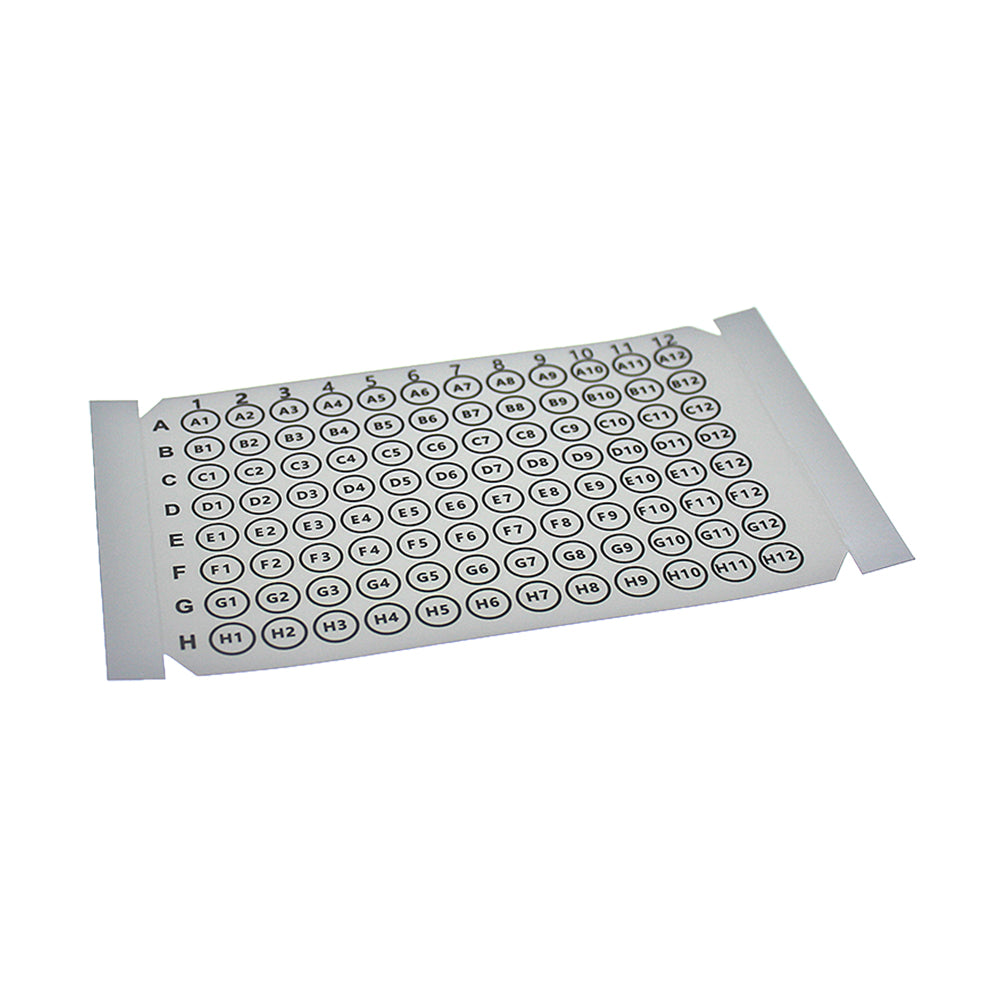 MTC Bio Assay & Storage Plate Seals – ELISA, Luminescence, Breathable, Heat-Seal Foil SF083PE-C-PRT | ILP Indexed Film | Clear PET, Printed Alphanumerics, Adhesive, 3.9 mil | Non-Sterile | 500 cs Sealing Films MTC Bio