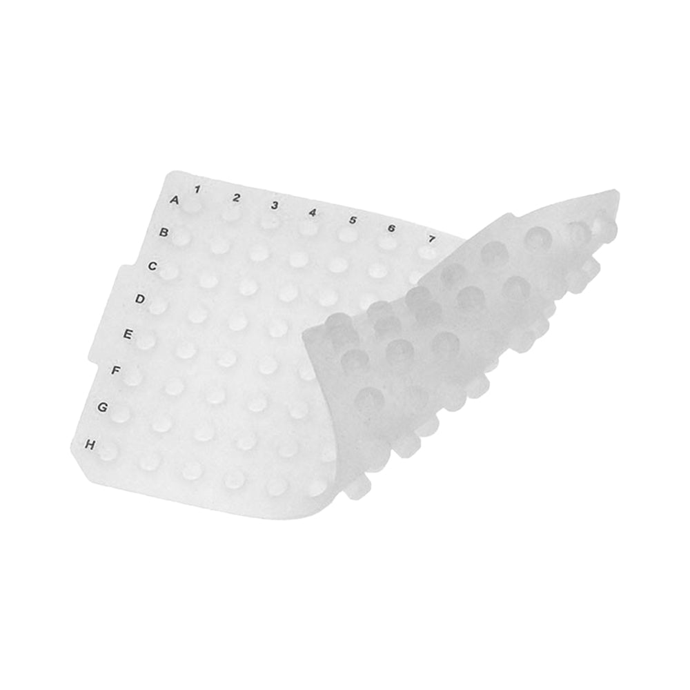 MTC Bio Silicone Sealing Mats – 24, 48, 96 & 384-Well, Pre-Slit & PTFE-Coated, OptiWell™ & ILP 96 Round Well · Ø5.3–5.7 mm (PCR & Shallow) ILP · Ø5.51 mm PCR · Pre-Slit · Printed · 50 cs Sealing Mats MTC Bio