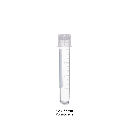 MTC Bio Snap-Cap Culture Tubes – 5 mL & 14 mL, Polystyrene & Polypropylene, Two-Position Caps 5 mL · 12 × 75 mm bag · 1000 cs Culture Tubes MTC Bio