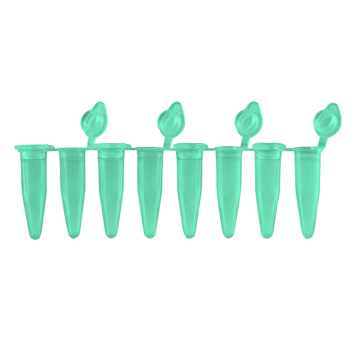 MTC Bio PureAmp™ PCR Tubes & 8-Strips – 0.2 mL, Flat & Domed Caps, 7 Colors P3010-A-G | 8-Strip, 0.2 mL | Attached Flat Caps | Green | 120 strips pk PCR Tubes MTC Bio