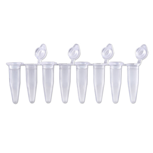 MTC Bio PureAmp™ PCR Tubes & 8-Strips – 0.2 mL, Flat & Domed Caps, 7 Colors P3010-A | 8-Strip, 0.2 mL | Attached Flat Caps | Natural | 120 strips pk PCR Tubes MTC Bio