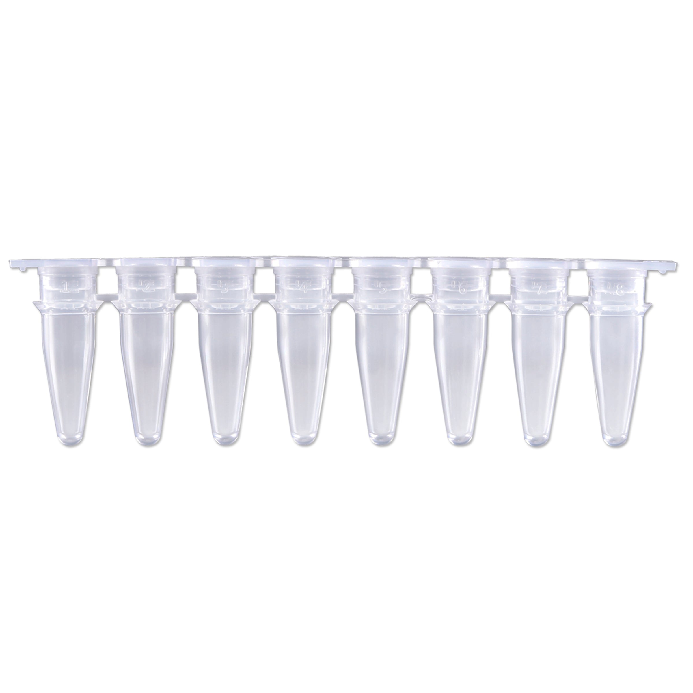 MTC Bio PureAmp™ PCR Tubes & 8-Strips – 0.2 mL, Flat & Domed Caps, 7 Colors P3010-S | 8-Strip, 0.2 mL | Separate Flat Cap Strips | Natural | 120 strips pk PCR Tubes MTC Bio