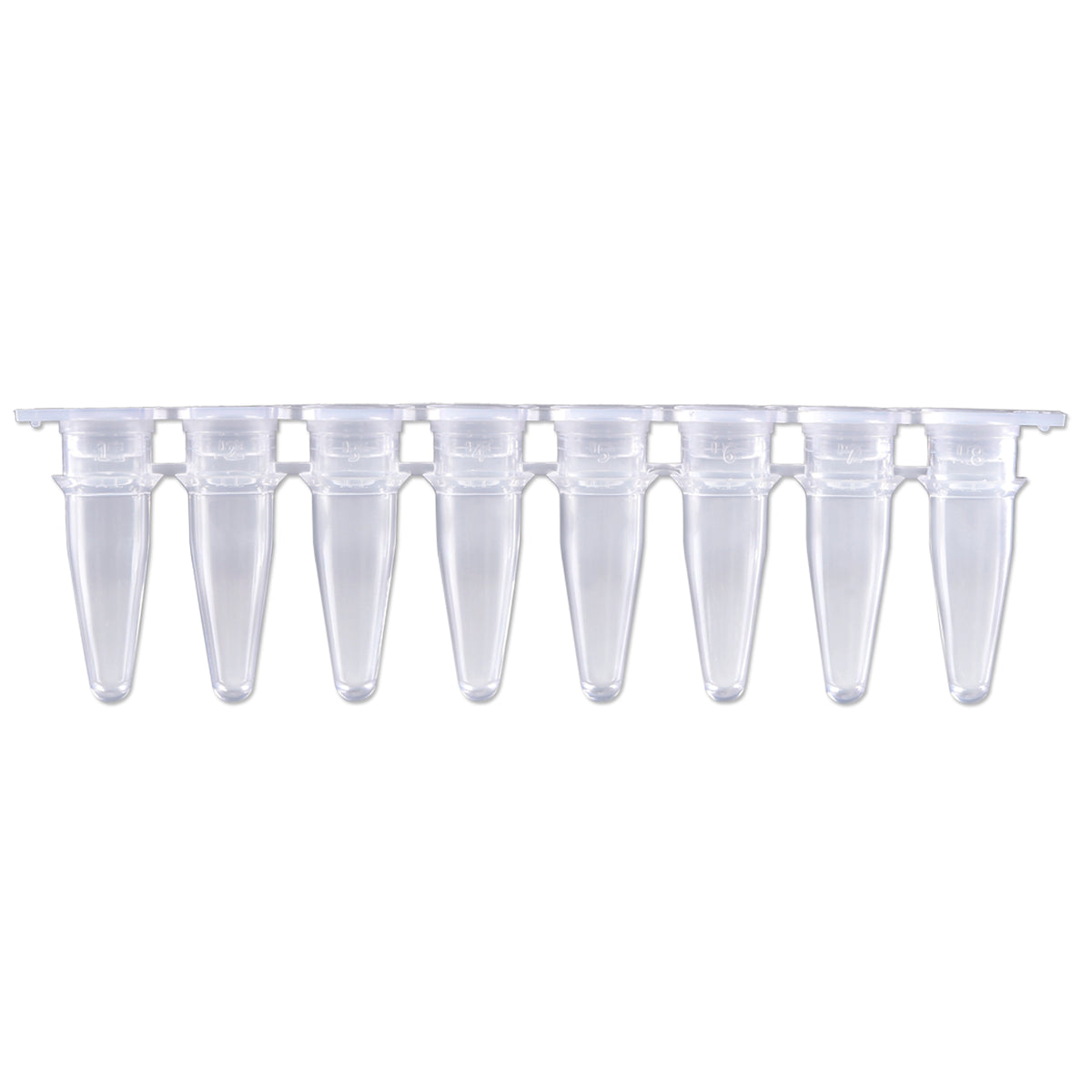 MTC Bio PureAmp™ PCR Tubes & 8-Strips – 0.2 mL, Flat & Domed Caps, 7 Colors P3010-S | 8-Strip, 0.2 mL | Separate Flat Cap Strips | Natural | 120 strips pk PCR Tubes MTC Bio