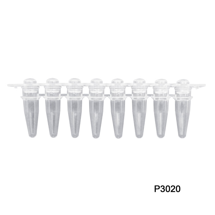 MTC Bio PureAmp™ PCR Tubes & 8-Strips – 0.2 mL, Flat & Domed Caps, 7 Colors P3020 | 8-Strip, 0.2 mL | Separate Domed Cap Strips | Natural | 120 strips pk PCR Tubes MTC Bio
