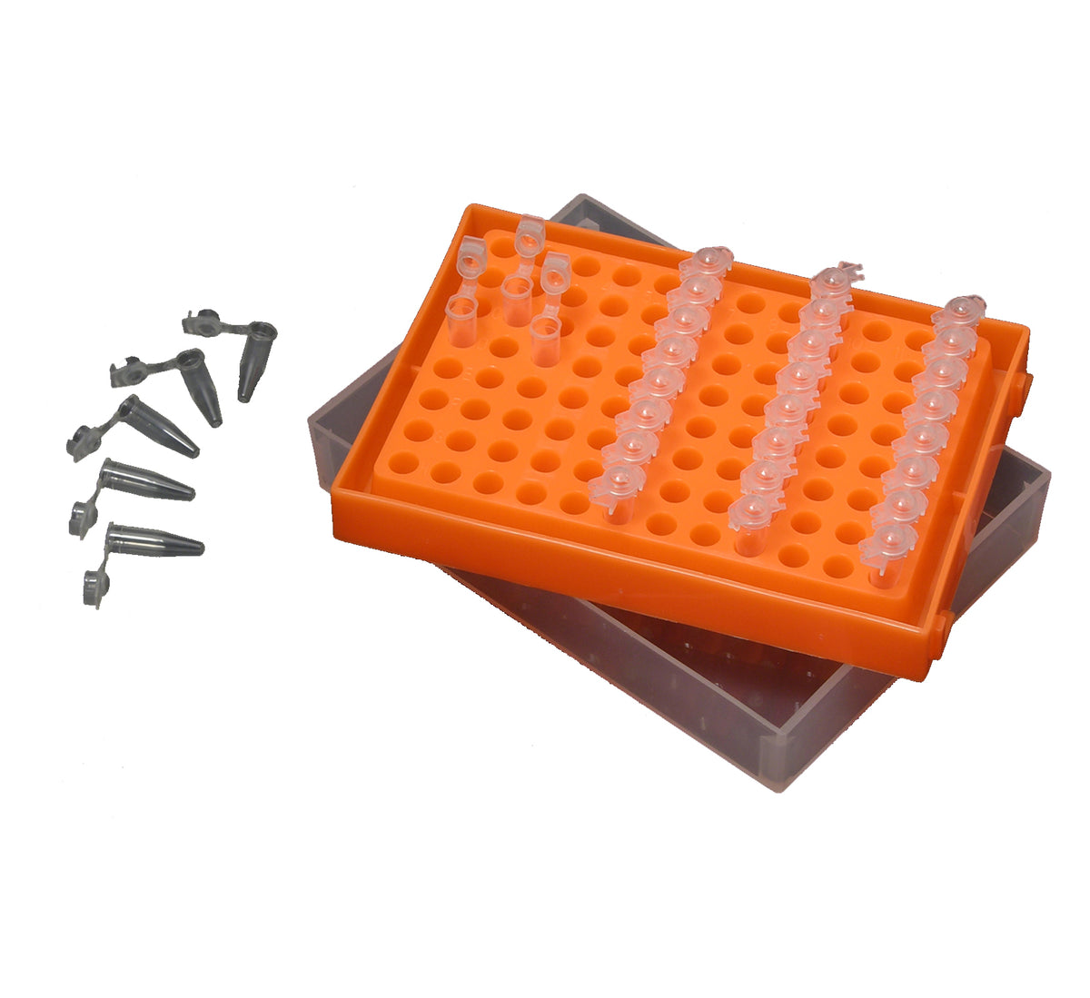 MTC Bio R1010 96-place 0.2 mL PCR rack with lid, rainbow pack